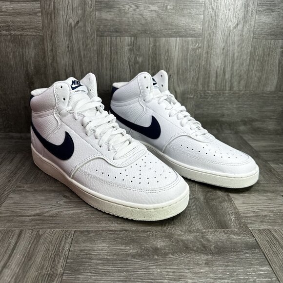 Nike Court Vision Mid Women's size 11 White Blue Hightop Shoes CD5436-109 - Picture 5 of 8